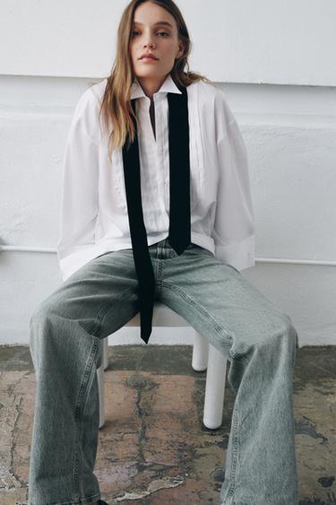 CHEMISE OVERSIZE CRAVATE ZW COLLECTION LIMITED EDITION - Blanc de Zara - Image 4