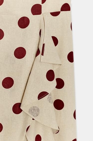 MIDI DOTS LINEN BLEND DRESS - 930 by Zara - Image 9