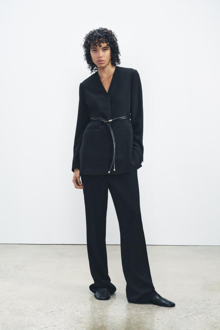 ZW COLLECTION STRAIGHT LEG PANTS - Black | ZARA United States