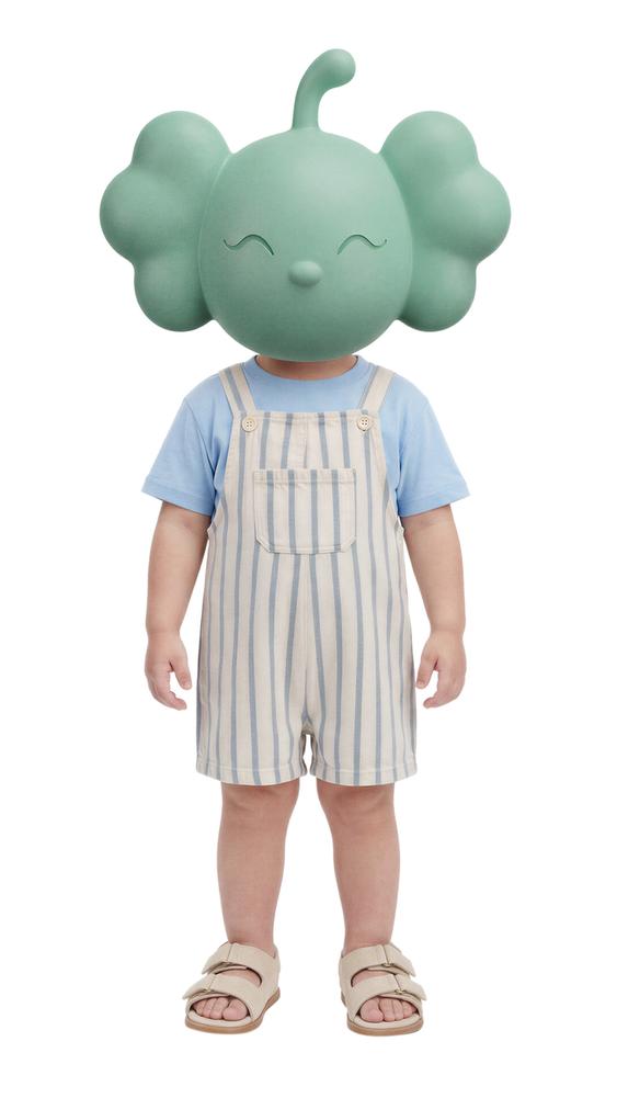 Zara STRIPED OVERALL SHORTS - Ecru - Image 0