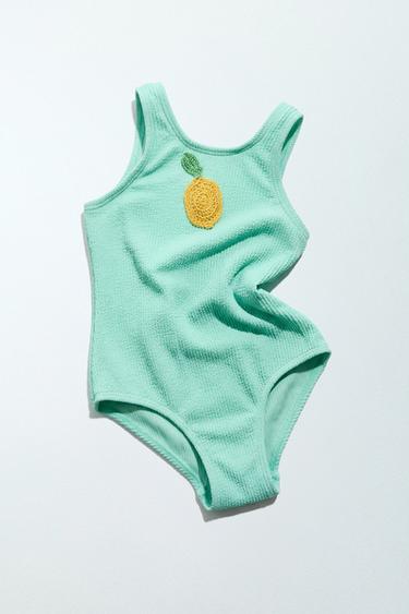 2-6 YEARS / CROCHET LEMON ONE-PIECE SWIMSUIT - Light green by Zara