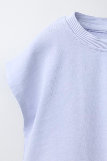 PLAIN T-SHIRT WITH LABEL - Blue / Lavender by Zara - Image 2