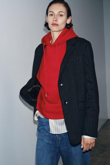 SWEAT À CAPUCHE OVERSIZE Rouge ZARA France