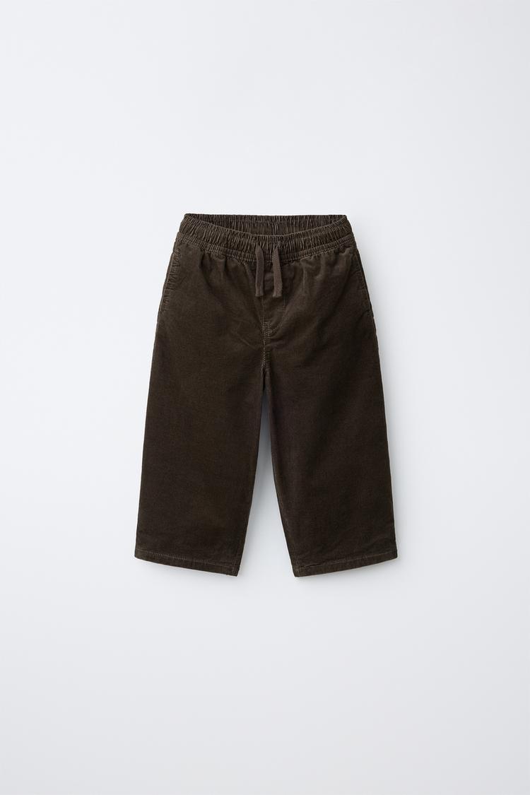 MICRO-CORDUROY BAGGY PANTS — Brown