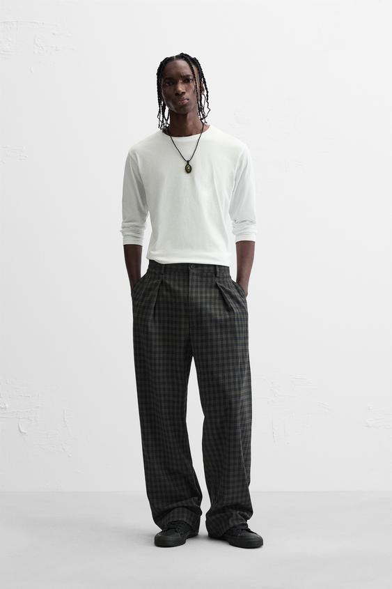 Cuadros Hombres Con Pants Gris Pantalon Cuadros Hombre Zara