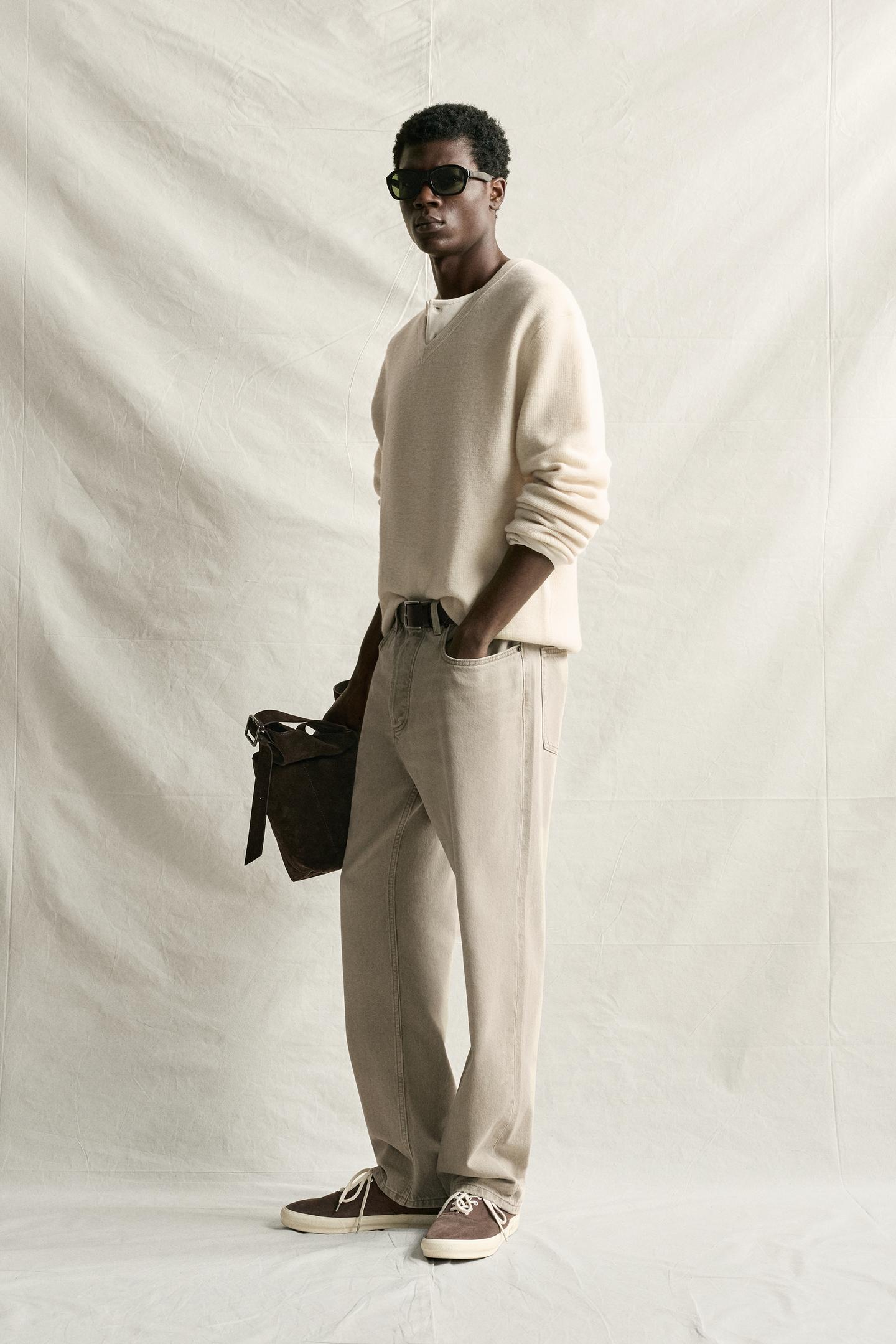Мужские джинсы Zara Straight Ankle Fit, цвет: Земляной — фото 4