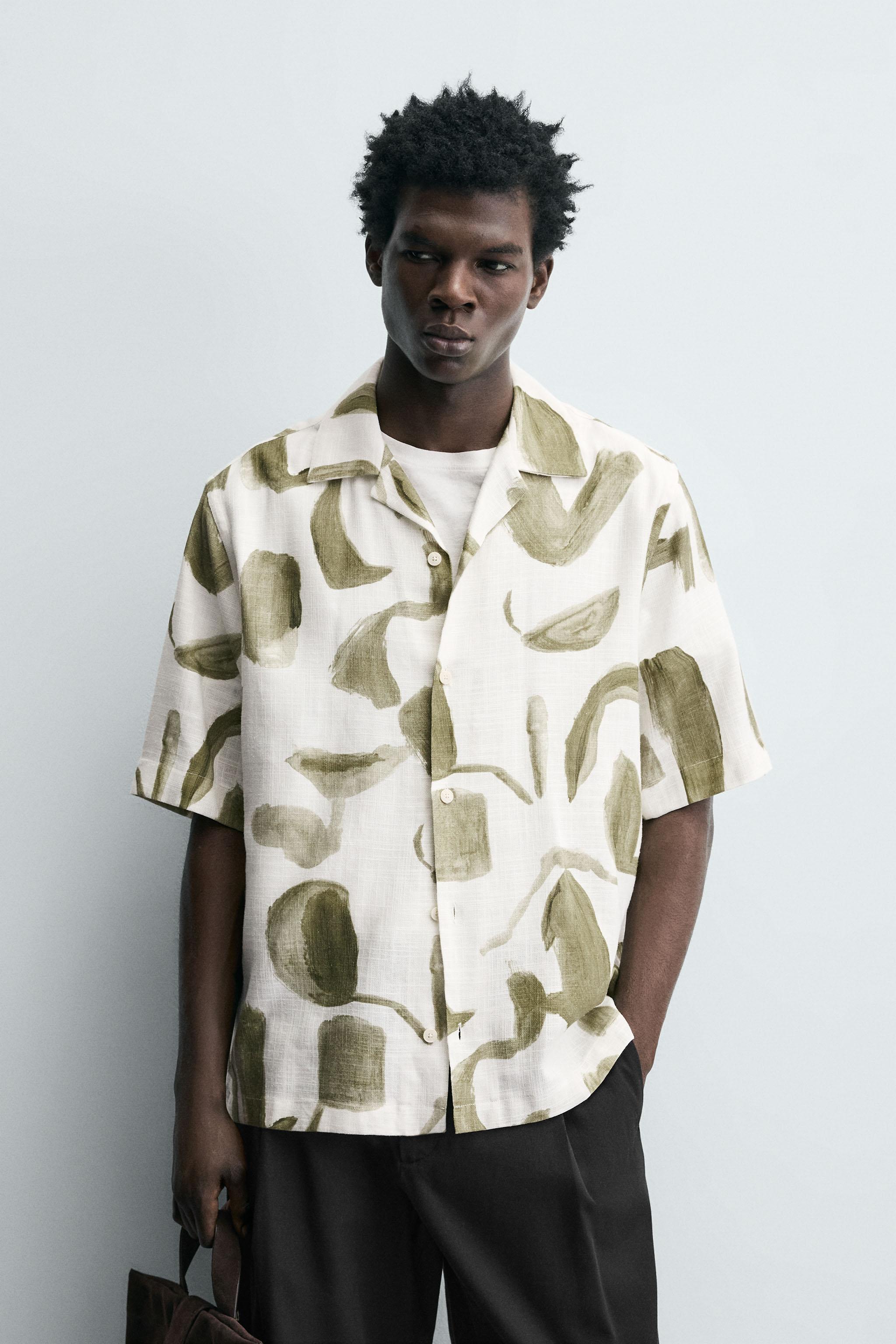 PRINTED VISCOSE - LINEN SHIRT
