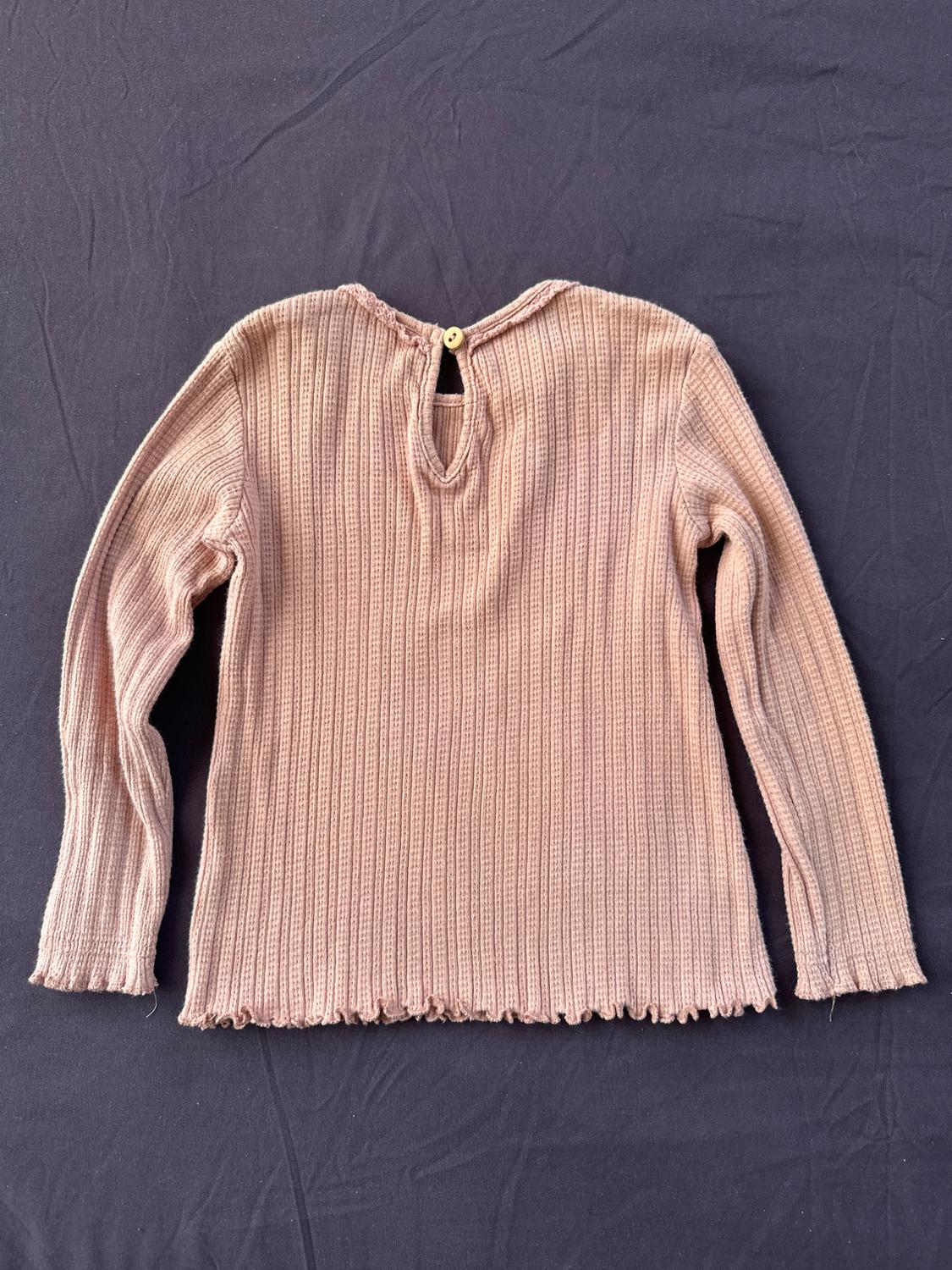 OPEN KNIT LACE TRIM SHIRT - Image 2