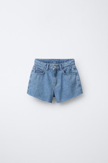 STRIPED DENIM BERMUDA SHORTS - Blue by Zara