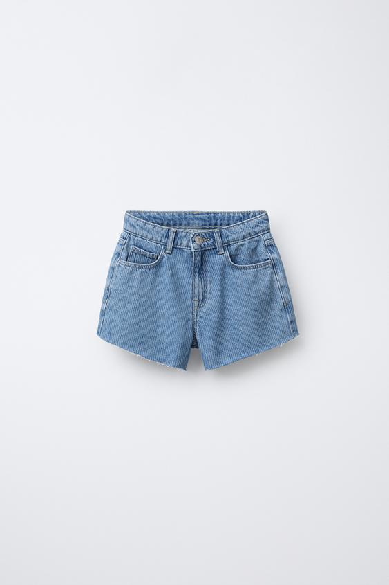 BERMUDA DENIM RAYAS - Azul de Zara - Imagen 0