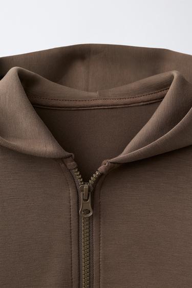 SWEAT ZIPPÉ INTERLOCK - Marron de Zara - Image 2