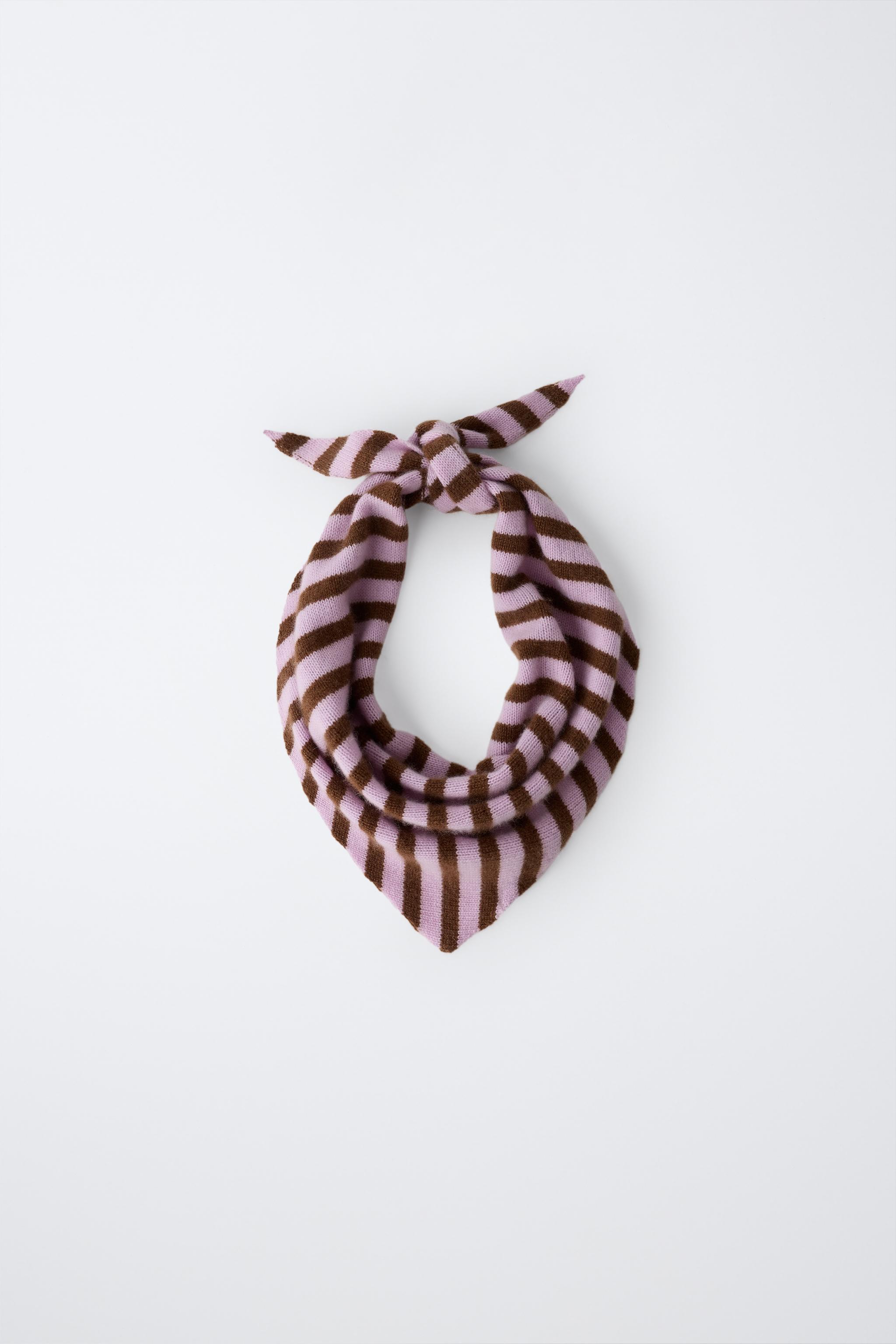 STRIPED 100% CASHMERE SCARF — Pink