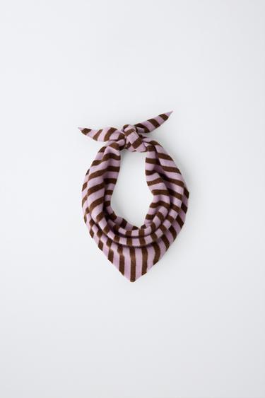 100% CASHMERE STRIPED SCARF - Pink by Zara