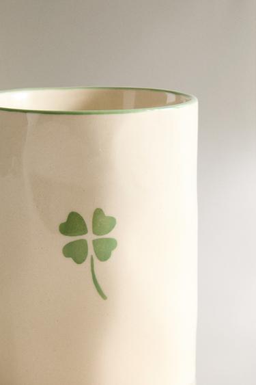 TASSE GRÈS TRÈFLE - Blanc / Vert de Zara - Image 4