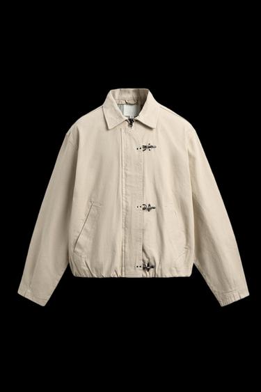 Zara CROPPED FIREMAN CLASP JACKET - Butter