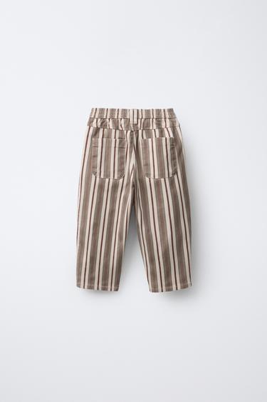 STRIPED BAGGY TROUSERS - Multicoloured by Zara - Image 1