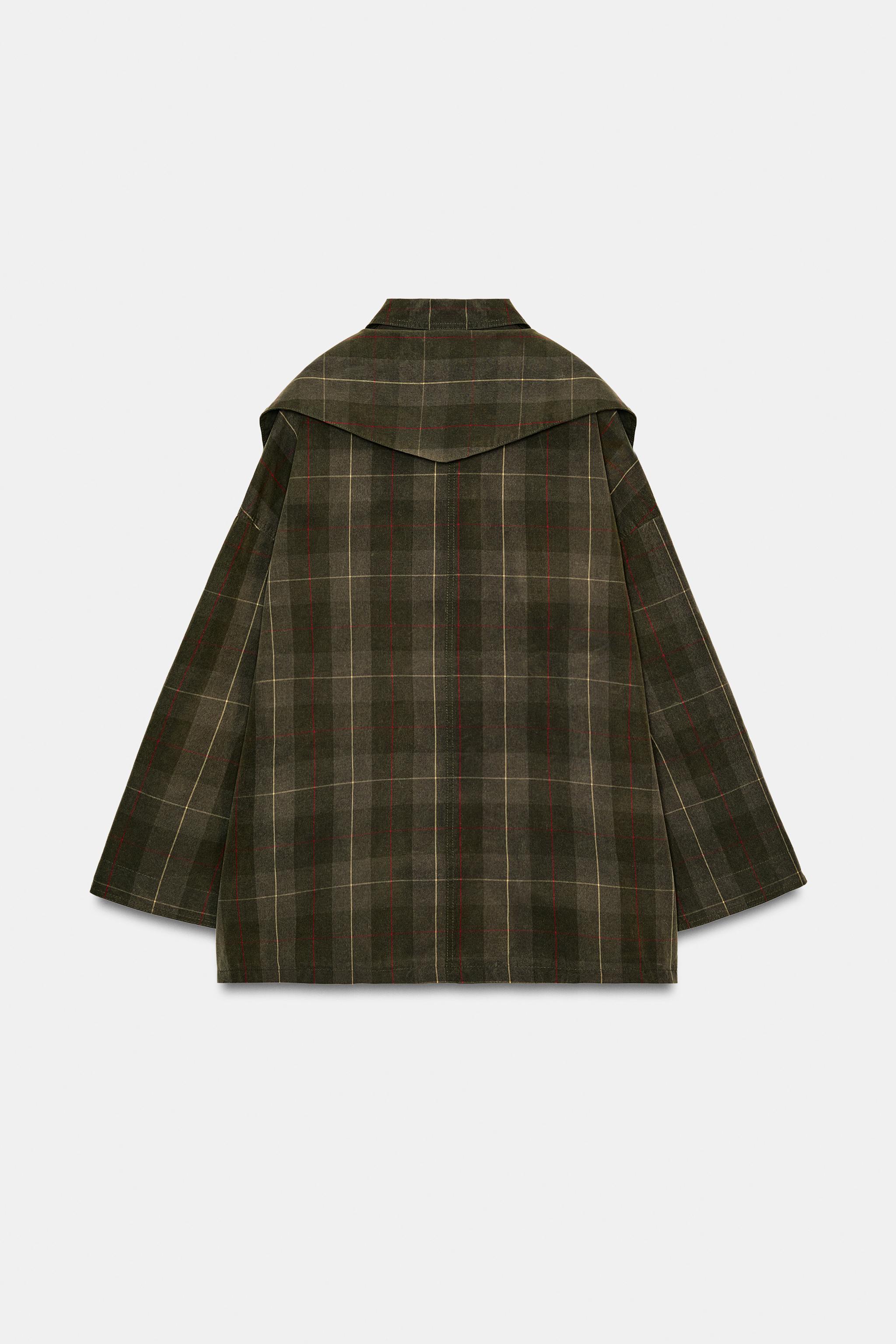 ZW COLLECTION WAXED JACKET WITH SCARF - Dark khaki | ZARA South Africa