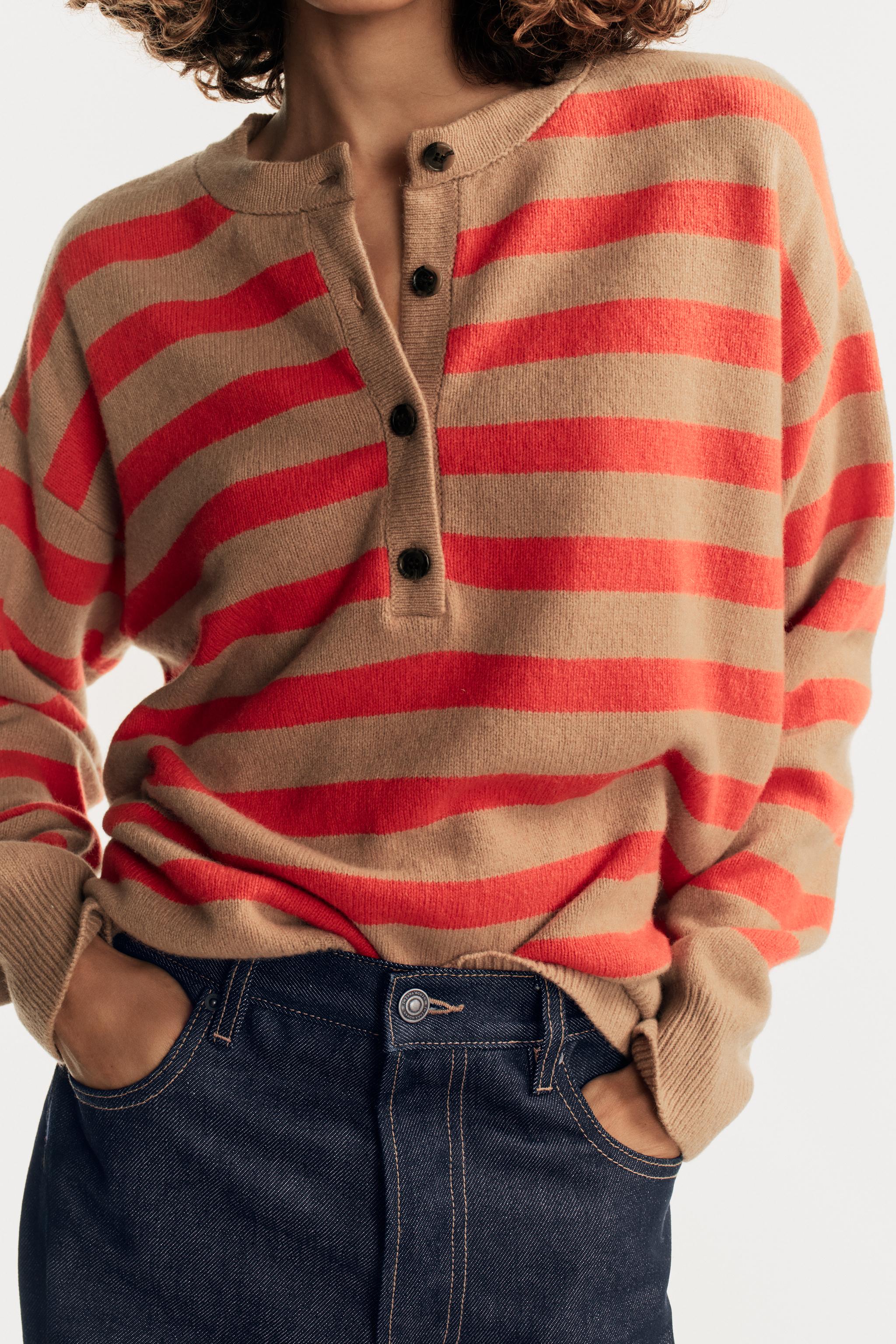 PULL RAYÉ EN LAINE ET CACHEMIRE