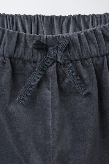 PANTALON JUPE-CULOTTE EN VELOURS - Bleu / Gris de Zara - Image 2
