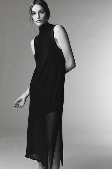 فستان بطبقتين إصدار محدود - أسود by Zara