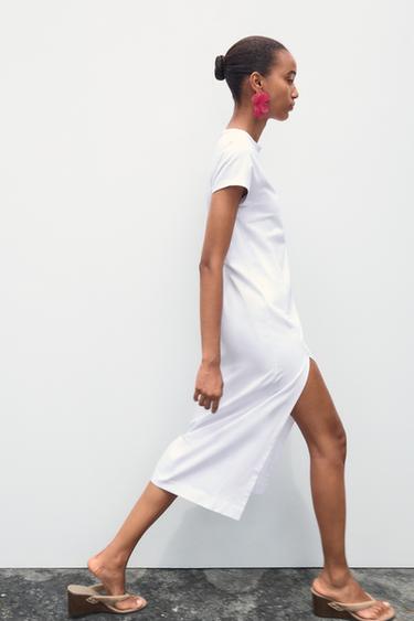 WASHED MIDI DRESS - White by Zara - Image 3