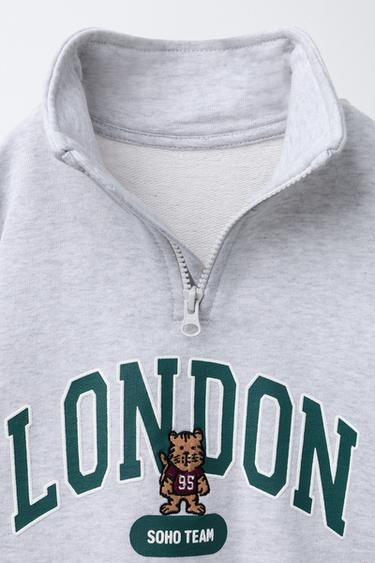 EMBROIDERED BEAR SWEATSHIRT - Grey marl by Zara - Image 2