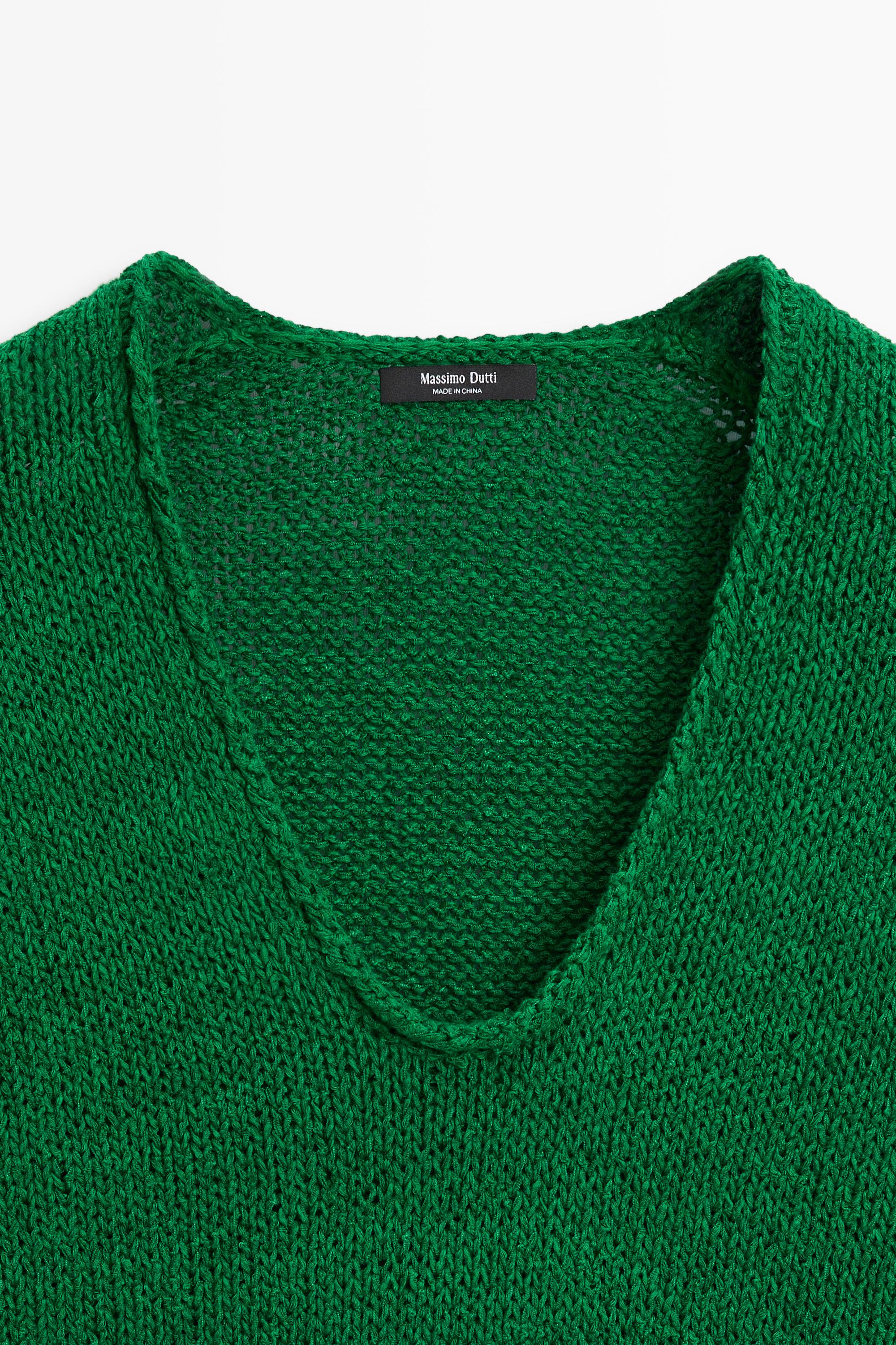 Cotton-blend knit sweater