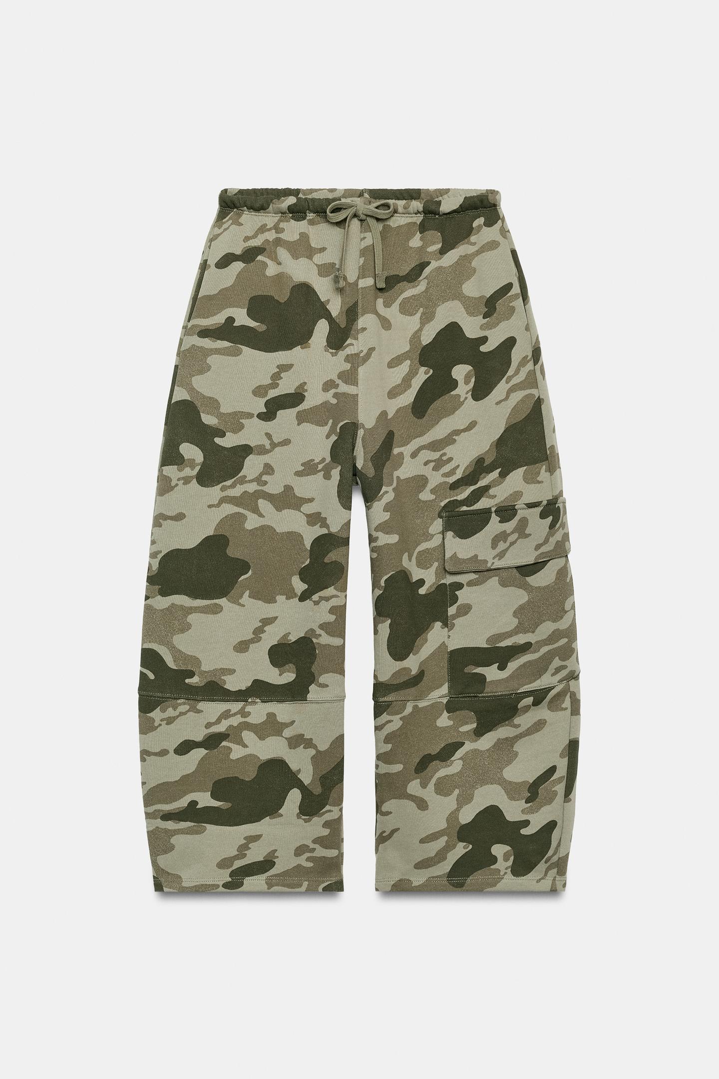 Женские брюки Zara Printed Pocket, цвет: Зелёный — фото 8