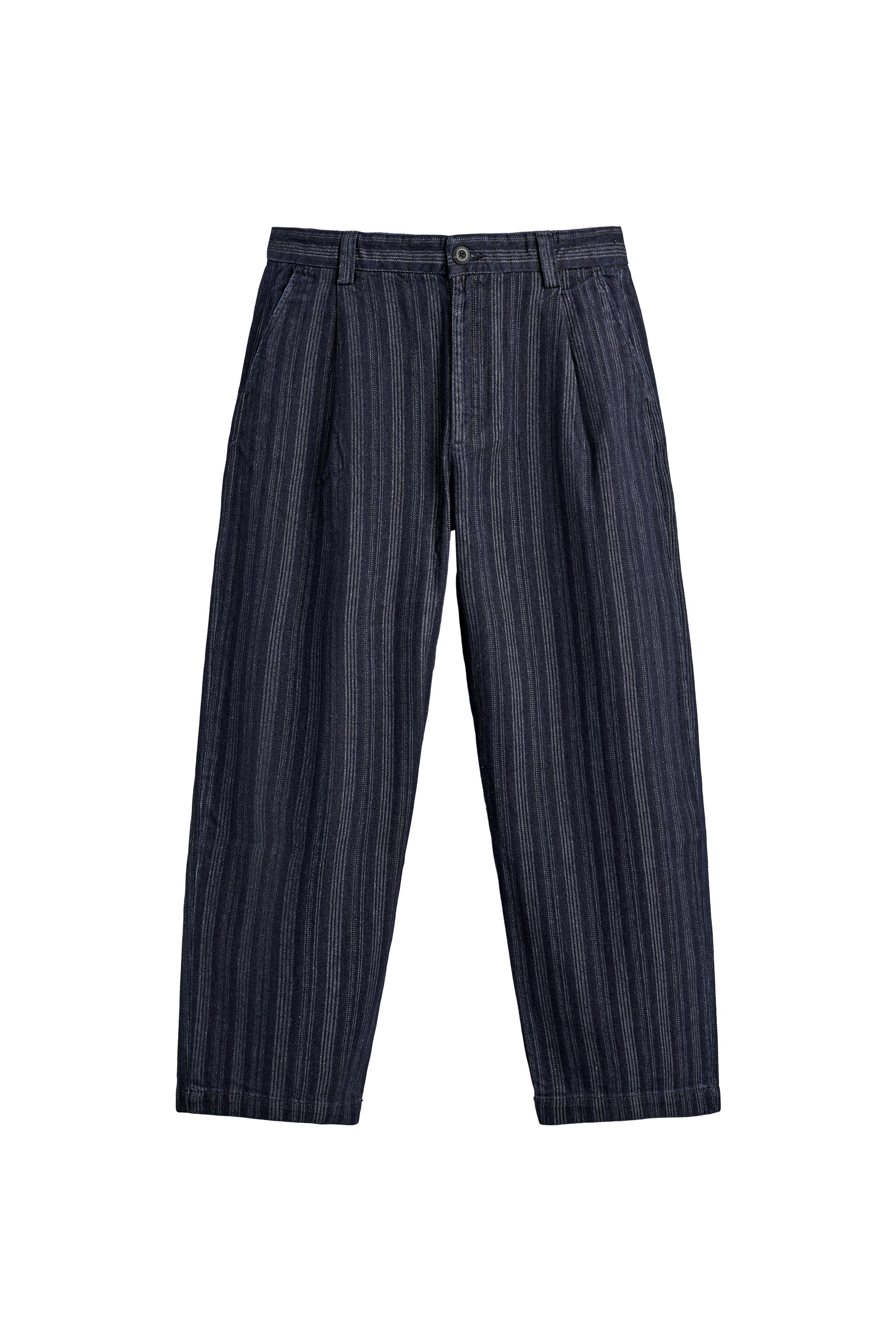 STRIPED RELAXED FIT CHINO PANTS - Blue | ZARA Canada