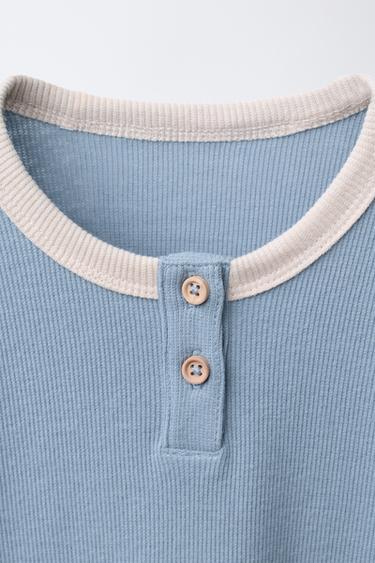 2-6 YEARS/ CONTRAST RIBBED PYJAMAS - Blue by Zara - Image 5