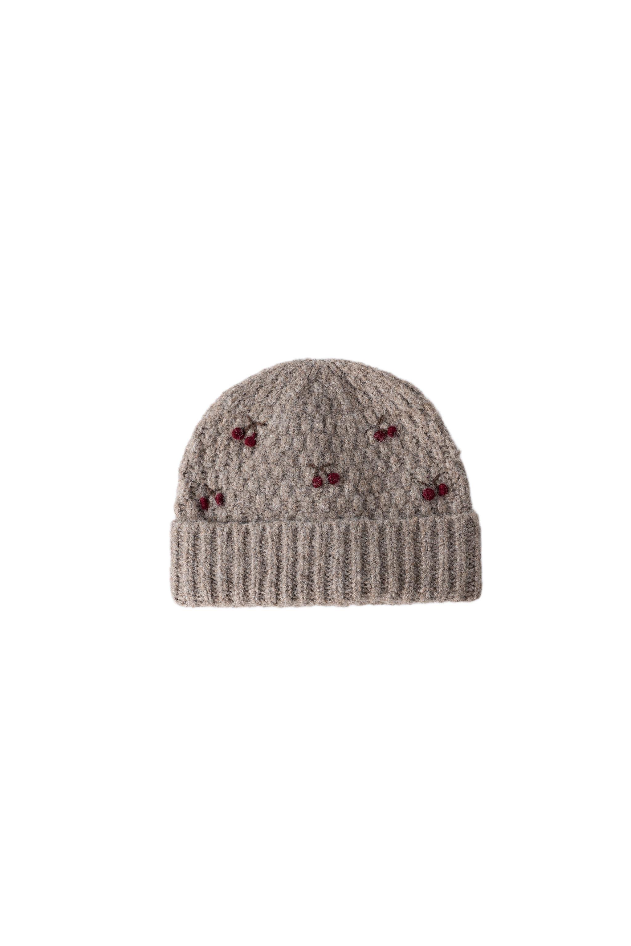 NWT Zara Braided Cherry Embroidered Hat AGES 3-14 / WASHED EFFECT CHERRY EMBROIDERED CAP - Black  main image 2