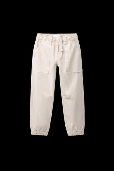 PANTALÓN JOGGER SUPER ELÁSTICO - Crudo de Zara - Imagen 0