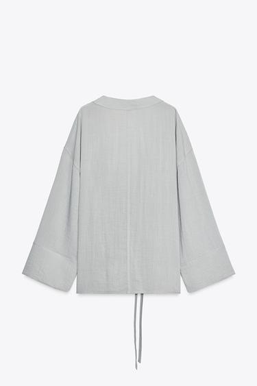 SIDE TIE KIMONO - Pearl marl by Zara - Image 7