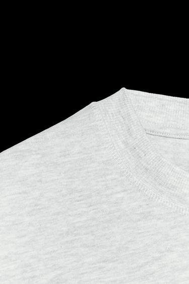 Zara TEXT T-SHIRT - Gray marl