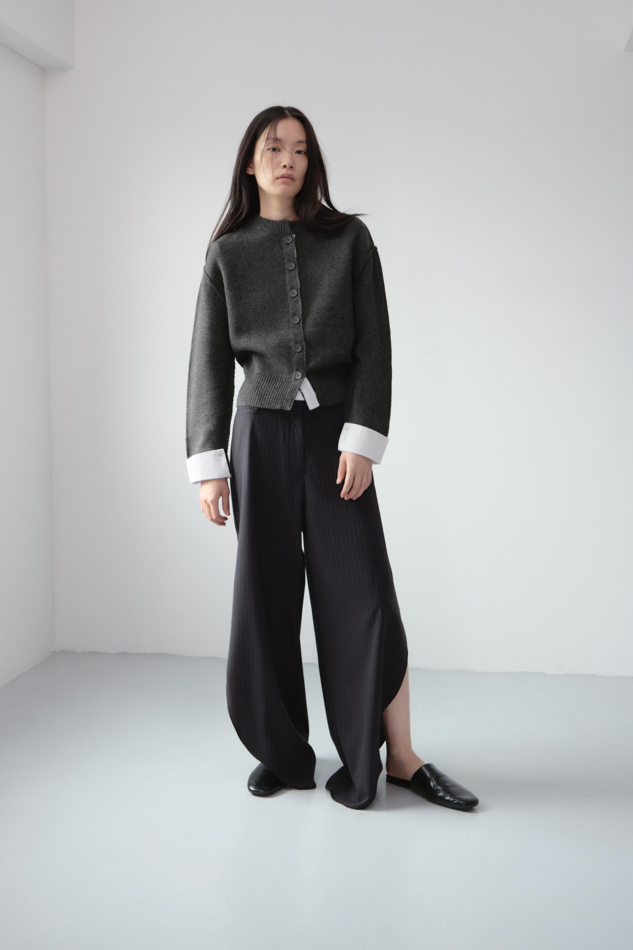 ZARA【美品】comfort knit コンフォート キント 紺 ネイビー スリムフィットコンフォートパンツ - ネイビーブルー | ZARA