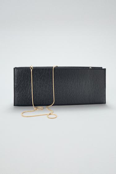 كلتش ممدود بنقشة بارزة - أسود الخاص بـ Zara