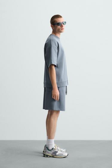 BERMUDA INTERLOCK TÉCNICA - Azul medio de Zara