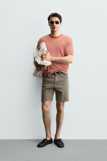 ДЖИНСОВЫЕ ШОРТЫ REGULAR FIT — ЗЕЛЕНОВАТЫЙ от Zara