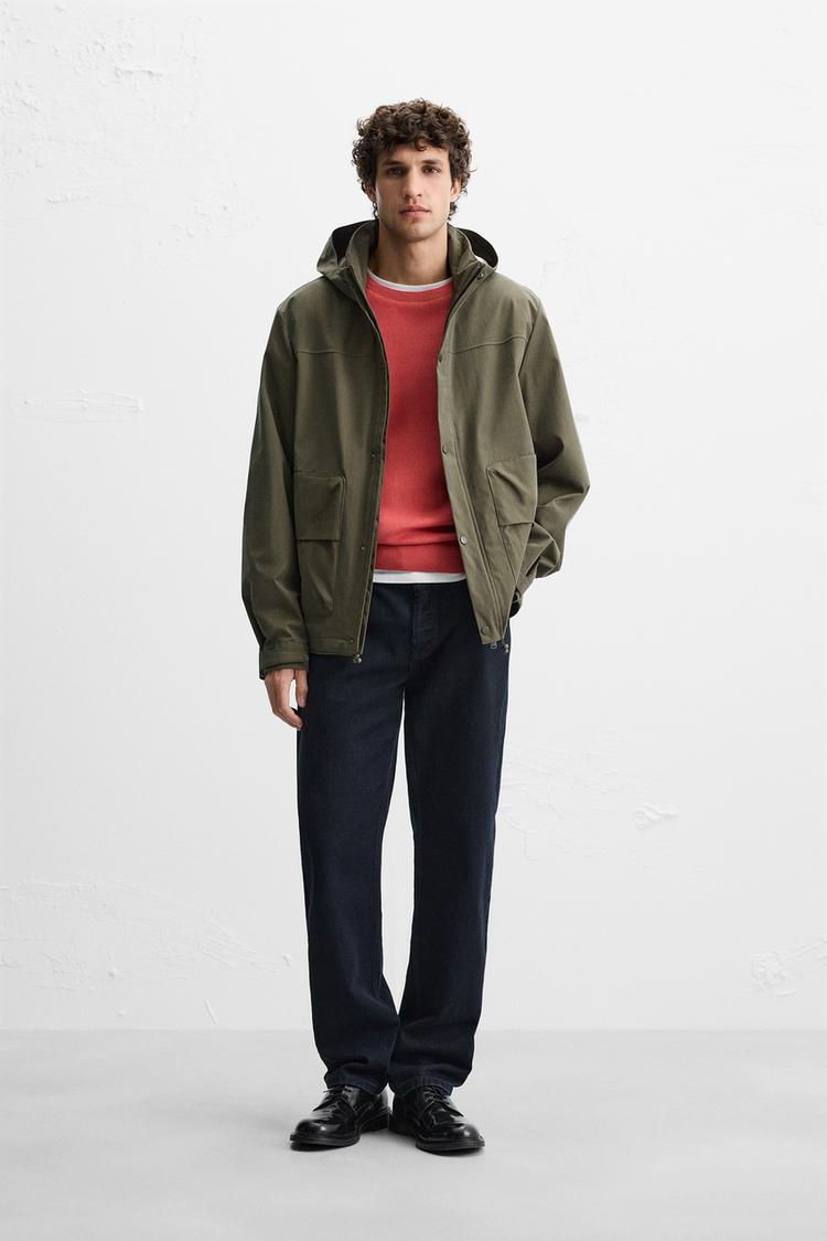 GREEN WIND RESISTANT HOODED COAT, BABY