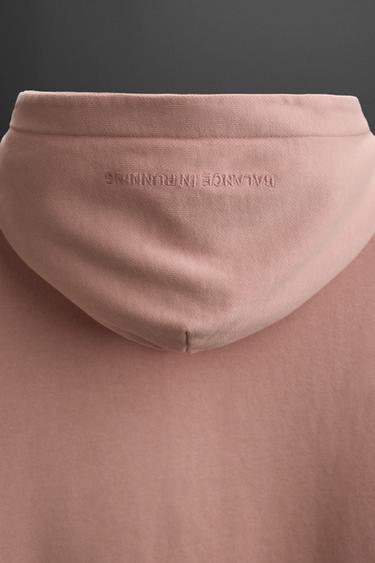 SWEAT À CAPUCHE BRODÉ - Rose de Zara - Image 3