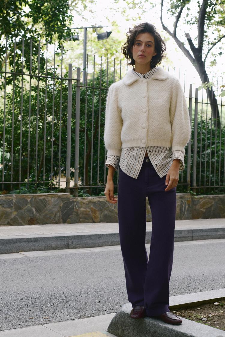 Chaqueta punto manga abullonada