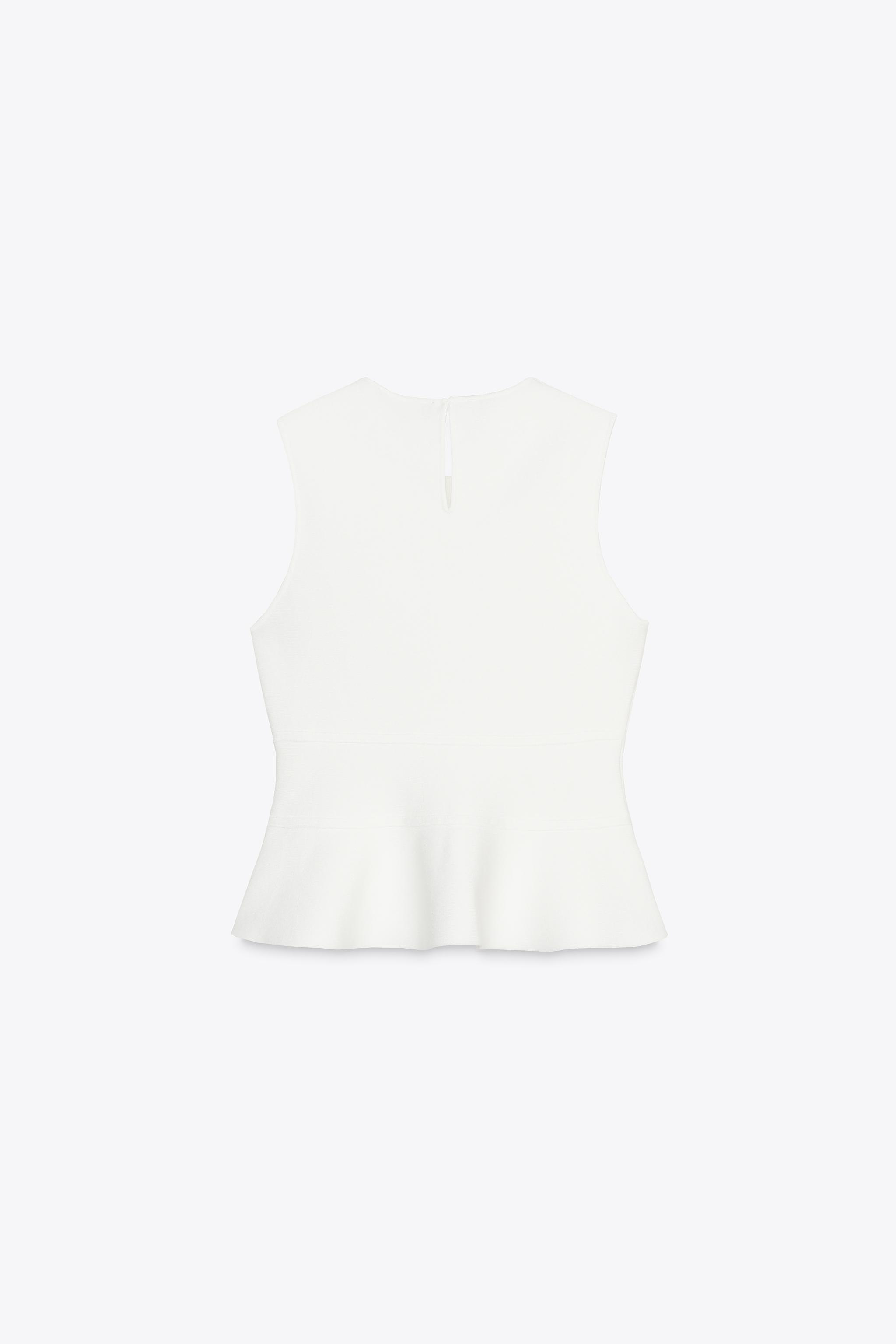 TIE-DETAIL PEPLUM KNIT TOP - White | ZARA United States TIE-DETAIL PEPLUM KNIT TOP - White | ZARA United States