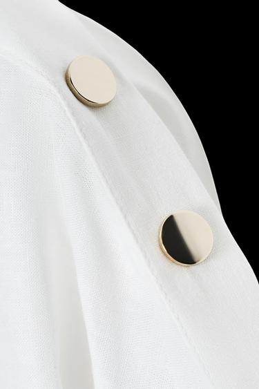STRIPED LINEN BLEND SHIRT - Blue/White by Zara