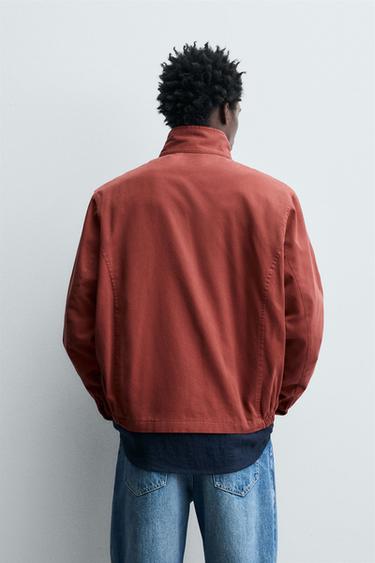 VESTE LÉGÈRE EN COTON - Rouge foncé de Zara - Image 2