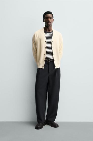 ÁO CARDIGAN VẢI DỆT COTTON - Kem từ Zara