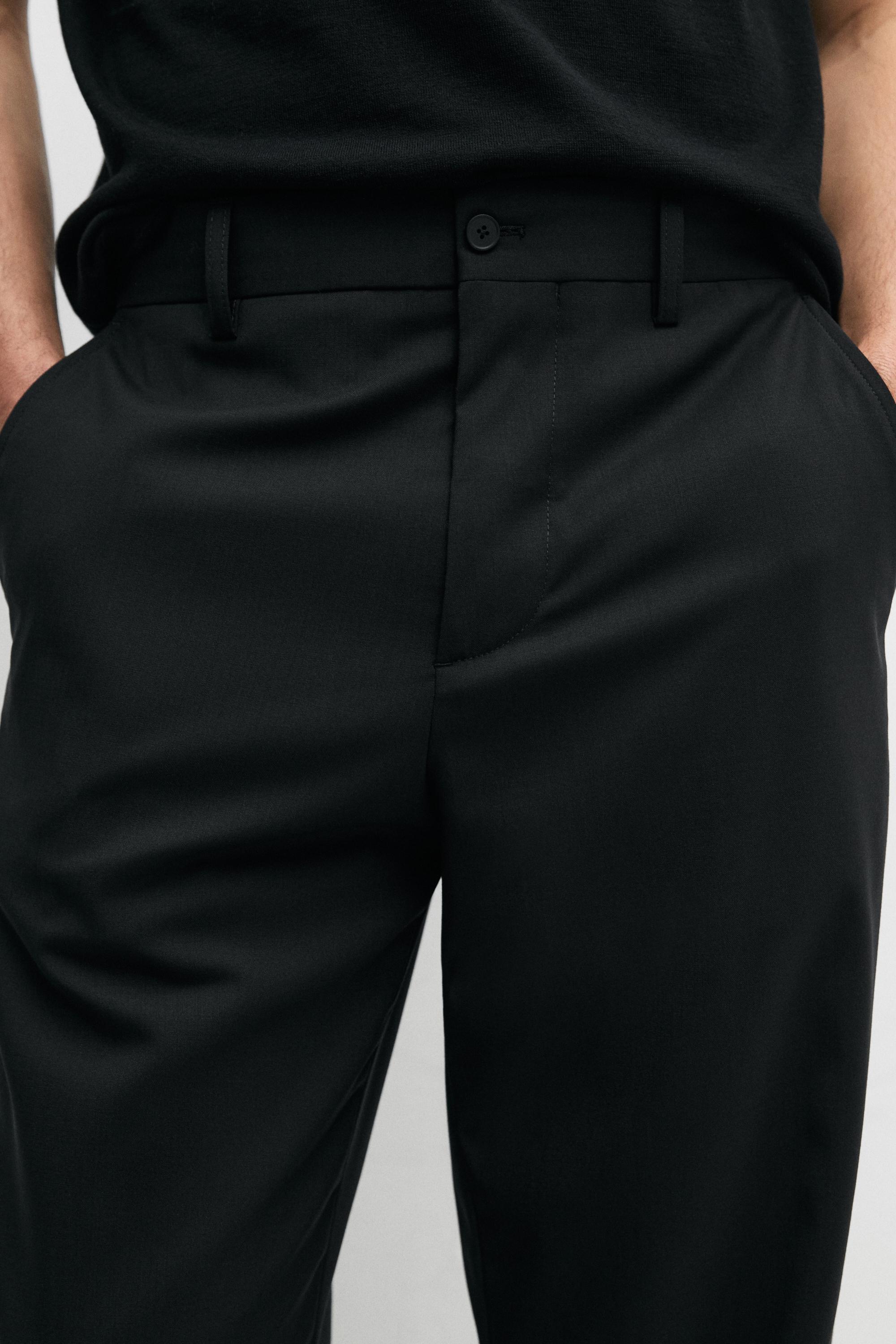 Wide-leg cool wool suit trousers