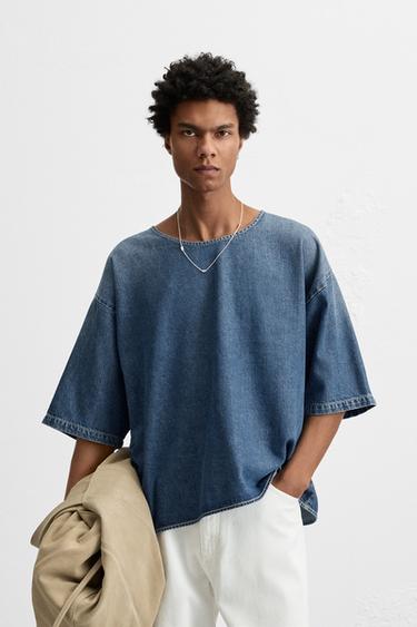 FADED DENIM T-SHIRT - Blue by Zara