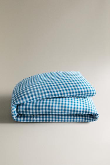 KIDS' CHECK MUSLIN DUVET COVER - Bluish by Zara - Image 4