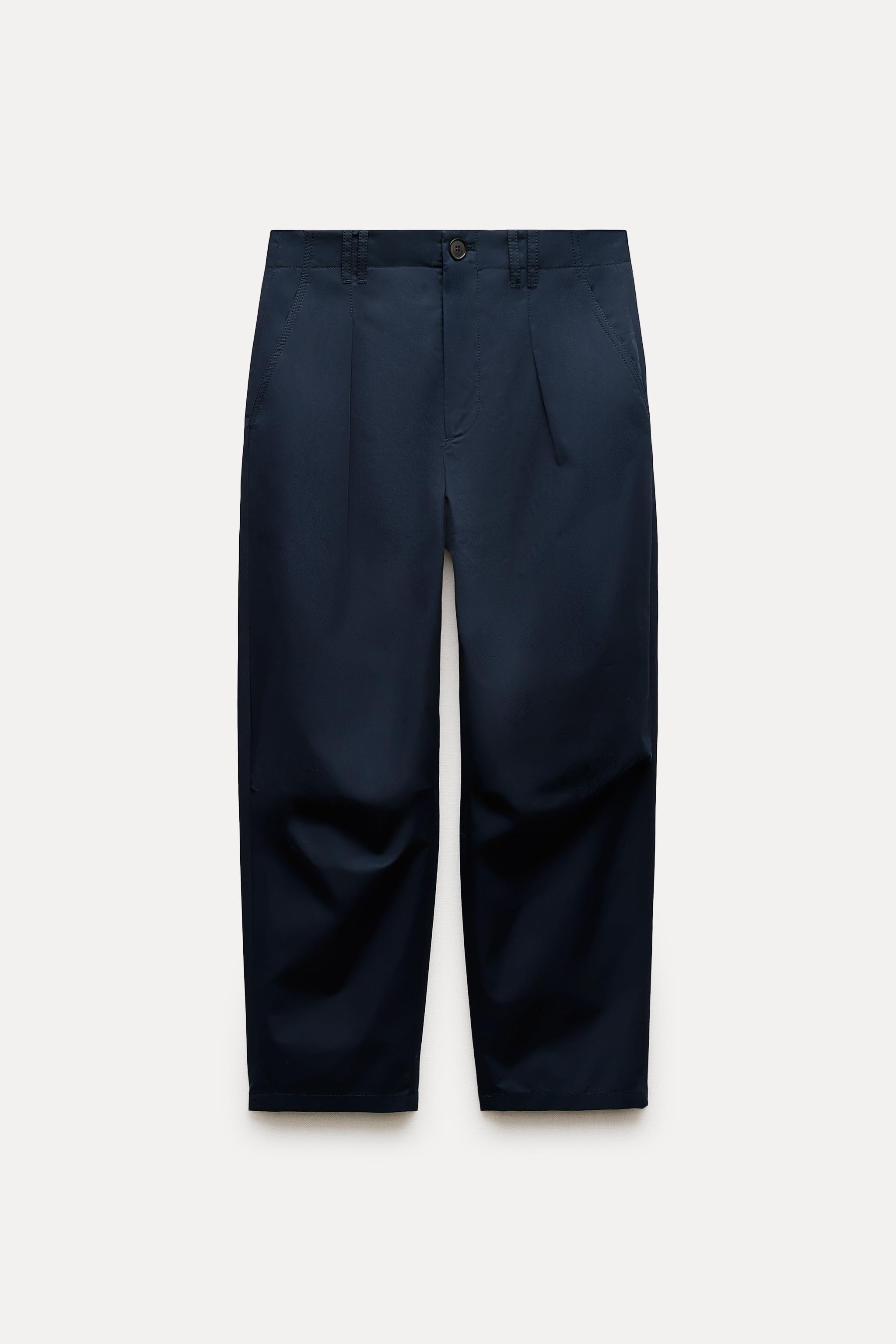 COTTON BALLOON PANTS ZW COLLECTION - Navy blue