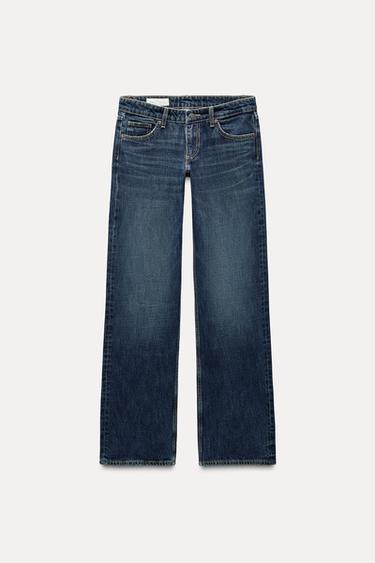 TRF WIDE-LEG LOW-RISE JEANS - Navy blue by Zara